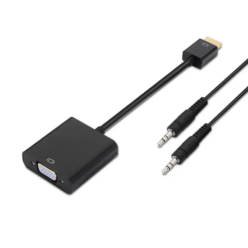 Aisens Conversor HDMI a SVGA + Audio Macho a Hembra 10 cm + 1.0 m Negro