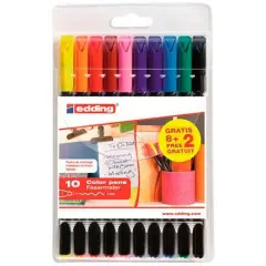 EDDING ROTULADOR 1200 PUNTA FINA C/SURTIDOS ESTUCHE DE 8+2 GRATIS