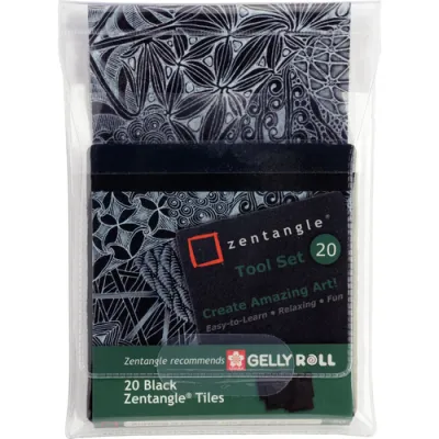 Talens Sakura Zentangle Tool Set 20 Tarjetas 89x89mm Negro
