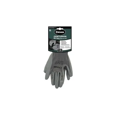 Cegasa Centurion Guantes de Trabajo Talla 9 Nylon con Recubrimiento de Nitrilo Gris