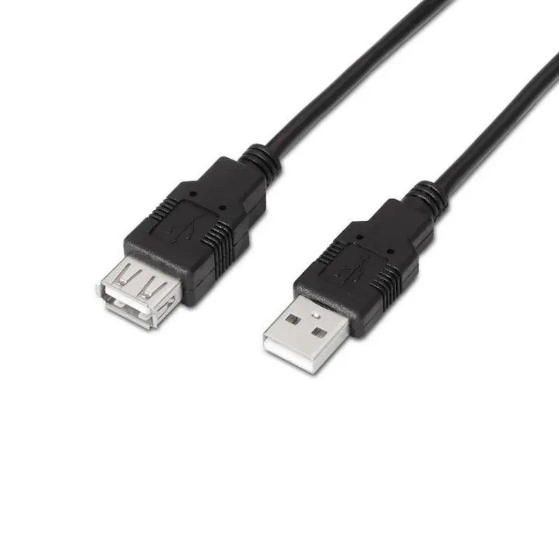 Aisens Cable USB 2.0 Tipo A/M - A/H Negro 1.8M