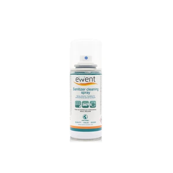 Ewent Spray Desinfectante Para Superficies - 100Ml - Formula Con Detergente - Antiolores - Color Transparente