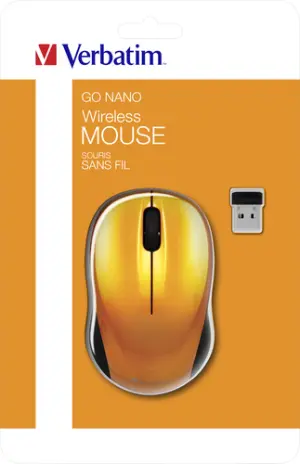 Verbatim Ratón Inalámbrico Go Nano 1600 PPP Compacto Ambidiestro Naranja