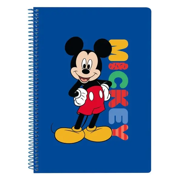 Safta Libreta Mickey Mouse Espiral 80 Hojas 80g/m2 Cuadriculas 4x4mm Azul 155x10x220mm