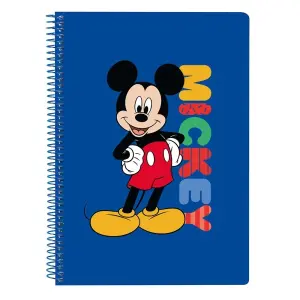 Safta Libreta Mickey Mouse Espiral 80 Hojas 80g/m2 Cuadriculas 4x4mm Azul 155x10x220mm
