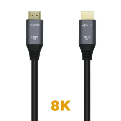 Aisens Cable HDMI V2.1 Premium Alta Velocidad HEC 8K@60Hz 48Gbps 3,0 M Gris/Negro