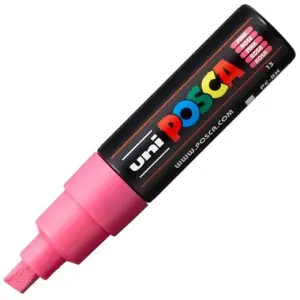 Posca PC-8K Marcador de Pintura Rosa - Punta Biselada Acrílica 8mm, Tinta Base Agua