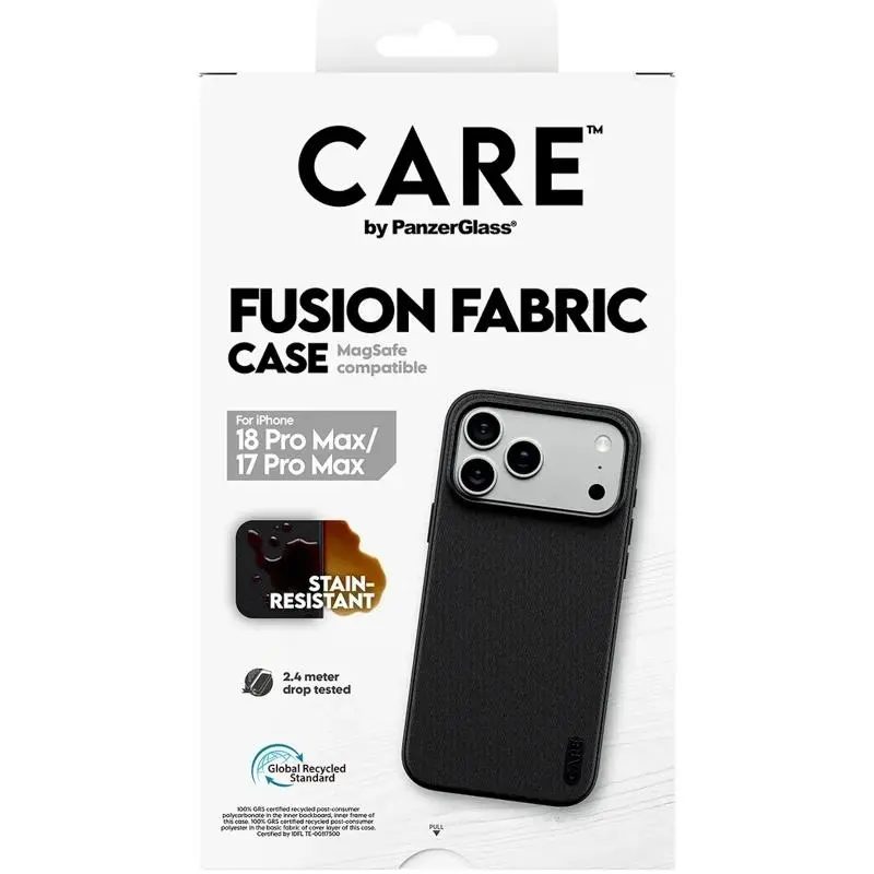 PanzerGlass Fabric Case Black MagSafe para iPhone 18 y 17 Pro Max