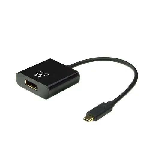Ewent EW9825 Adaptador de Cable de Vídeo 0,15 m USB Tipo C a DisplayPort Negro