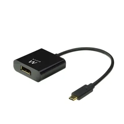 Ewent EW9825 Adaptador de Cable de Vídeo 0,15 m USB Tipo C a DisplayPort Negro