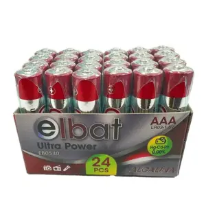 Elbat Pack de 24 Pcs Pilas Alcalinas LR03/AAA en Varios Colores