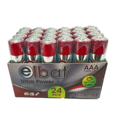 Elbat Pack de 24 Pcs Pilas Alcalinas LR03/AAA en Varios Colores