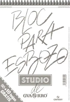 Canson Bloc Para Esbozo A4 - 90 Hojas + 10 Gratis - Grano Ligero 90gr - Espiral Microperforado - Blanco Natural
