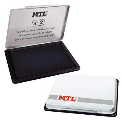 Mtl Tampón Metálico Para Sellado Nº2 122X84X14mm Con Almohadilla Entintada Negra