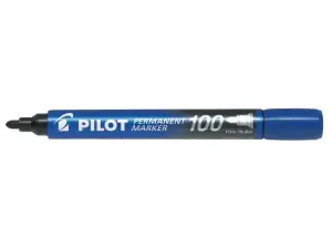 Pilot Rotulador Permanente 100 - Punta Fina de Bala 4,5mm - Trazo 1mm - Color Azul