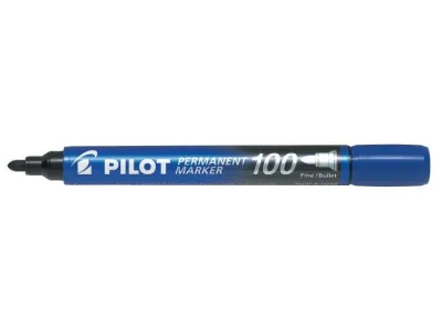 Pilot Rotulador Permanente 100 - Punta Fina de Bala 4,5mm - Trazo 1mm - Color Azul