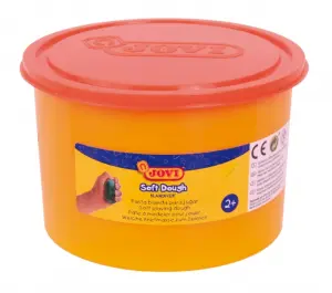 Jovi Soft Dough Blandiver Bote de Pasta de Modelaje 460gr - Blanda y Flexible - Facil de Amasar y Moldear - Ideal para Iniciacion al Modelaje - Color Naranja