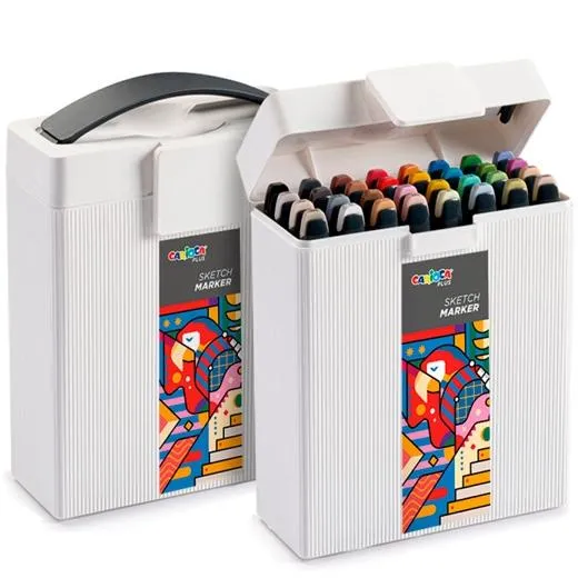 Carioca Plus Sketch Marker Doble Punta Cincel/Pincel Colores Surtidos Caja Premium 32 Ud