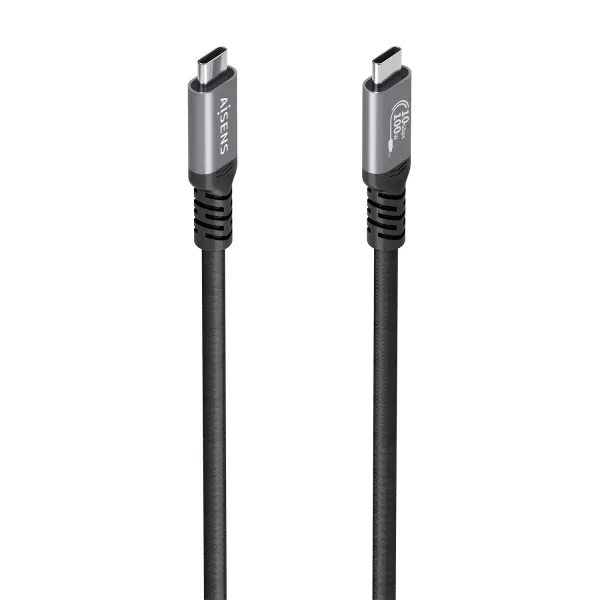 Aisens Cable Usb-C Macho - Soporta Hasta 100W - Longitud 4M - Velocidad De Transferencia Hasta 10Gbps - Resolucion 8K - Aluminio - Color Negro