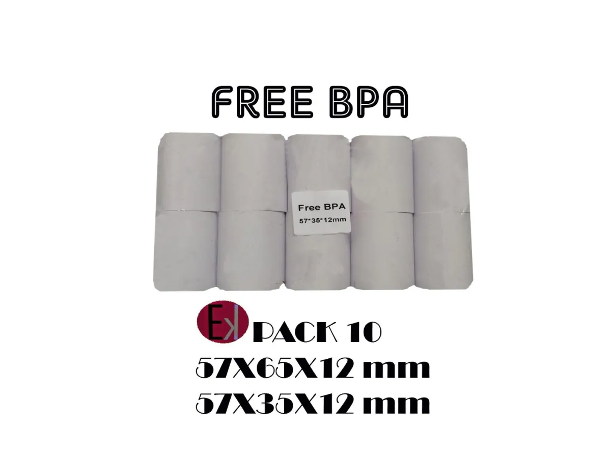 Ekrit Rollo Térmico Sin Bpa 57X35X12Mm 57Grs -10U-