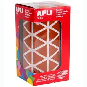 Apli Gomets Triangulares 20Mm Rollo Marrón -Rollo 2832 Unidades-