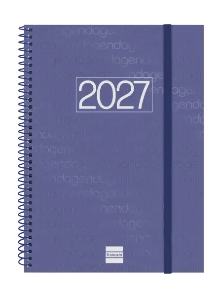 Finocam Agenda Anual 2027 Espiral Horizontal E10 155x212mm Tapa Polipropileno Azul