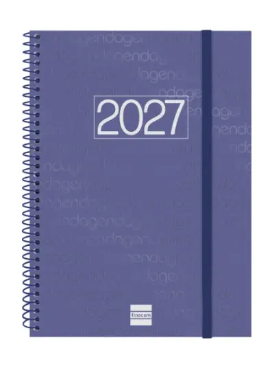 Finocam Agenda Anual 2027 Espiral Horizontal E10 155x212mm Tapa Polipropileno Azul
