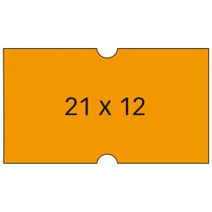 Apli Pack de 6 Rollos Etiquetas Naranjas 21x12mm para Maquinas de Precios de 1 Linea - 1000 Etiquetas/Rollo - Adhesivo Removible y Cantos Rectos - Alta Calidad para Marcaje Claro y Preciso - Compatibles con Etiquetadoras Apli Modelo 101418 y 101948