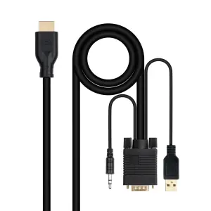 Nanocable Cable Conversor VGA a HDMI con Audio - 1.8m - Negro