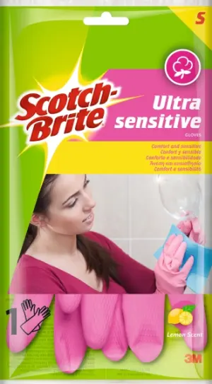 Scotch-Brite Ultra-Sensitive Guantes Multiuso - Talla S - Perfumados - Color Rosa