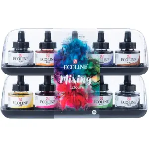 Talens Ecoline Set Acuarela Líquida 10 Botellas 30ml Colores Surtidos