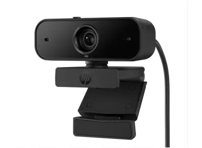 HP 435 Webcam Full HD 1080p - Autofoco, Corrección Automática de Luz, Doble Micrófono, Giro 360°