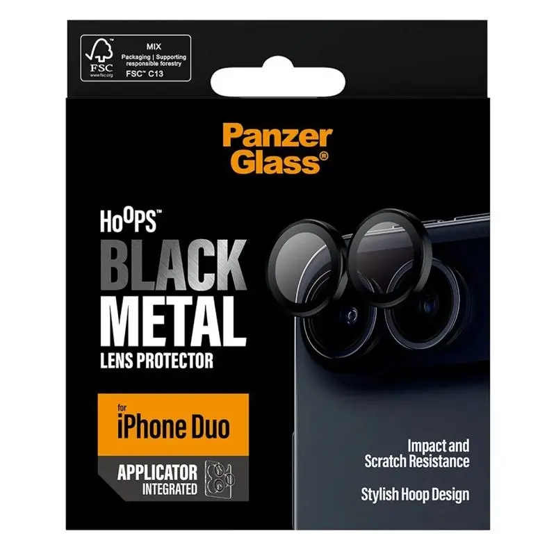 PanzerGlass Hoops Camera Protect para iPhone Duo Black