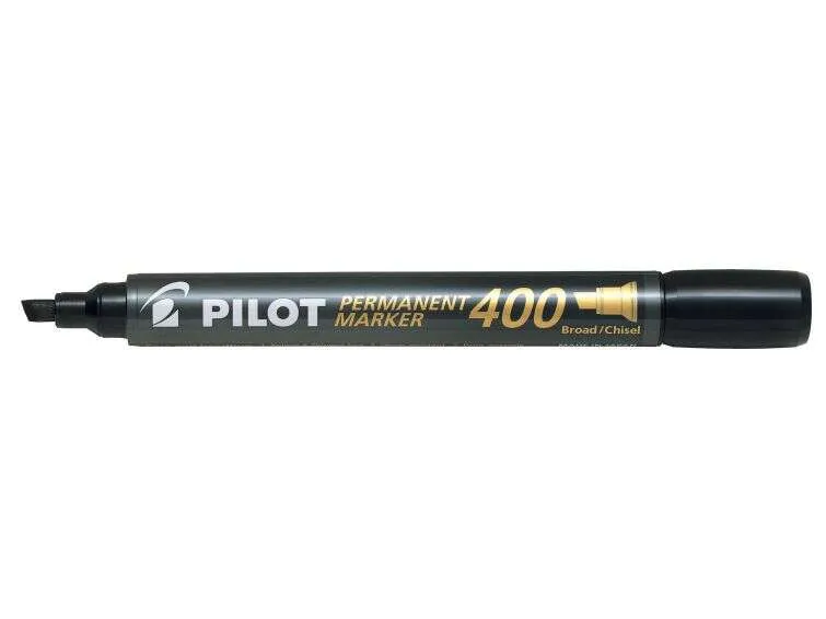Pilot Rotulador Permanente 400 - Punta Biselada 4,5Mm - Trazo 4Mm - Color Negro