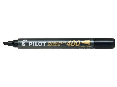 Pilot Rotulador Permanente 400 - Punta Biselada 4,5mm - Trazo 4mm - Color Negro