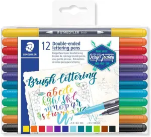 Staedtler Rotuladores Brush Lettering Doble Punta Fina/Pincel Estuche 12 Ud