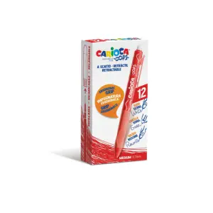 CARIOCA BOLÍGRAFO TINTA BORRABLE OOPS RETRÁCTIL  MONOCOLOR ROJO CAJA 12 UD