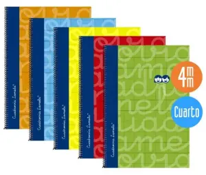 Lamela Cuaderno Espiral 80H 70g Cuadrovía 4mm Con Margen Cubierta Extradura Pack 5U