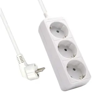 Ewent Regleta Schuko 3 Tomas 16A con Protección Infantil y Cable de 1.5m Blanco