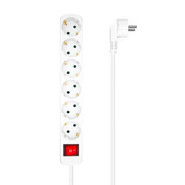 Aisens Regleta De Enchufes 6 Tomas Con Interruptor 1.4M Blanco