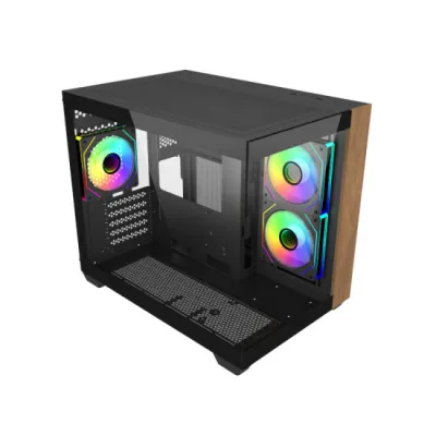 Cooler Master Elite 481 Wood Caja Minitorre MicroATX/Mini-ITX con 3 Ventiladores RGB