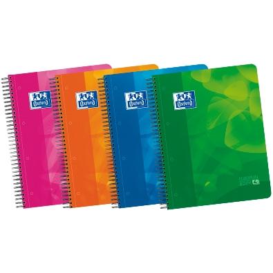 Oxford Cuaderno Lagoon Europeanbook 4 Microperforado 120H (50% Gratis) A4+ 1 Línea 4 Sep. T/Plástico Pack 5 Ud C/Surtidos
