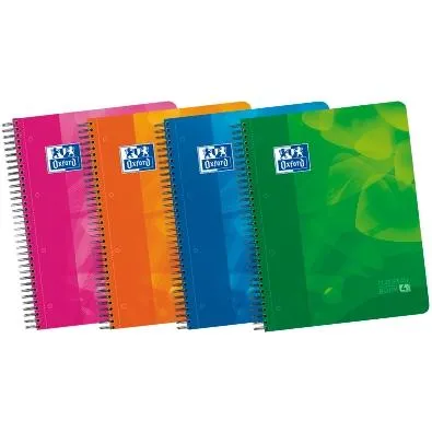 Oxford Cuaderno Lagoon Europeanbook 4 Microperforado 120H (50% Gratis) A4+ 1 Línea 4 Sep. T/Plástico Pack 5 Ud C/Surtidos