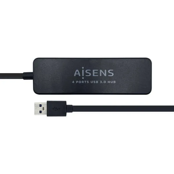 Aisens Hub USB 3.0 Tipo A/M - 4x Tipo A - Negro 30cm