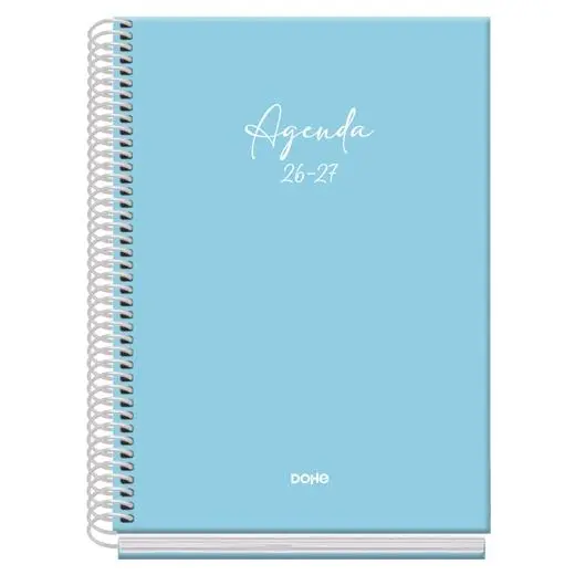 Dohe Agenda Escolar Basic Serenity A5 Espiral Dp Cartón Forrado Azul 2026-2027