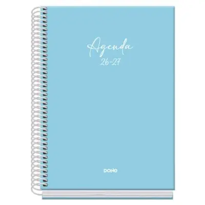 DOHE AGENDA ESCOLAR BASIC SERENITY A5 ESPIRAL DP CARTÓN FORRADO AZUL 2026-2027
