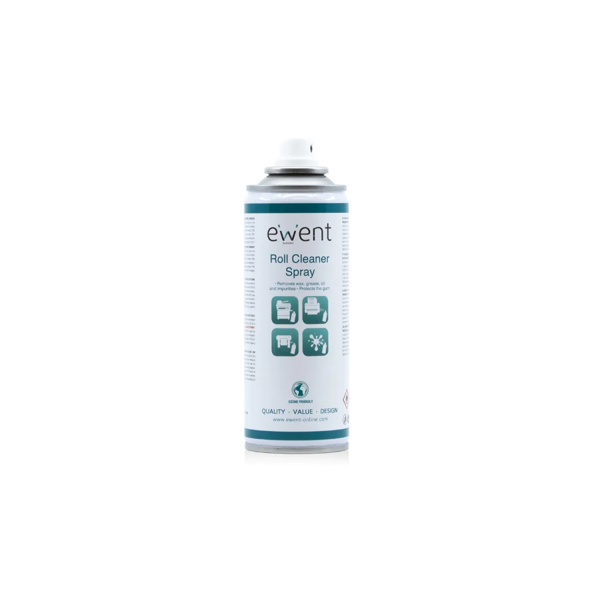 Ewent Spray de Limpieza para Rodillos de Impresora - Aerosol - Color Transparente