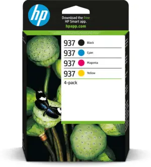 HP 937 Pack de 4 Cartuchos de Tinta Originales para Impresoras