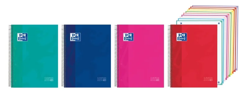 Oxford Cuaderno Europeanbook 10 XL Classic A4+ 200H 5x5 Write & Erase Tapa Extradura Colores Surtidos
