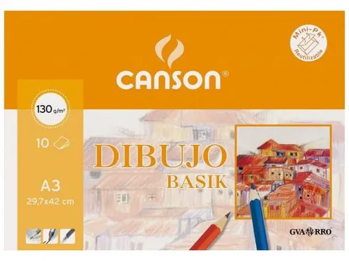 Canson Minipack Dibujo Basik 10 Hojas Liso 130 Gr - Papelería